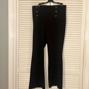 Black wide leg work pants